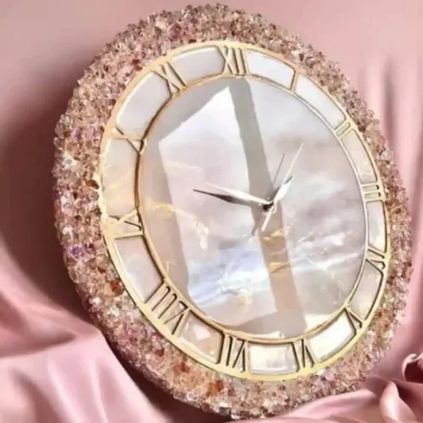 buy-luxurious-abstract-pink-geode-theme-resin-wall-clock
