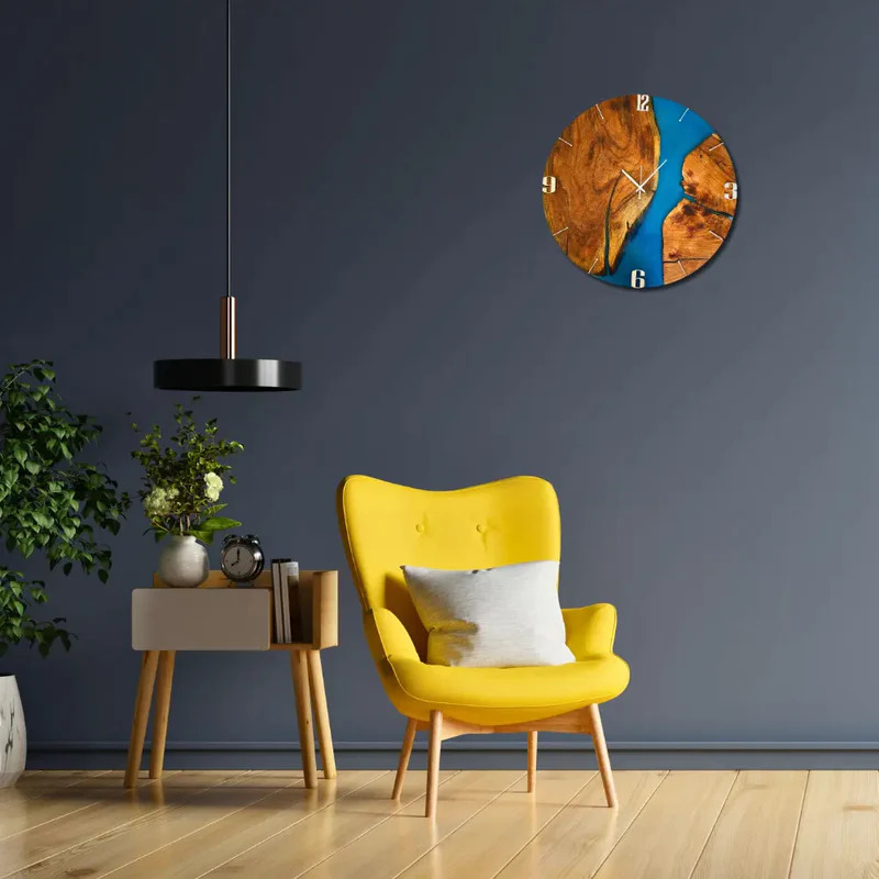 Order Handcrafted River Theme Resin Wall Clock Now