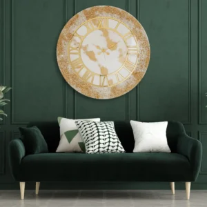 White-Gold-Texture-Geode-Clock